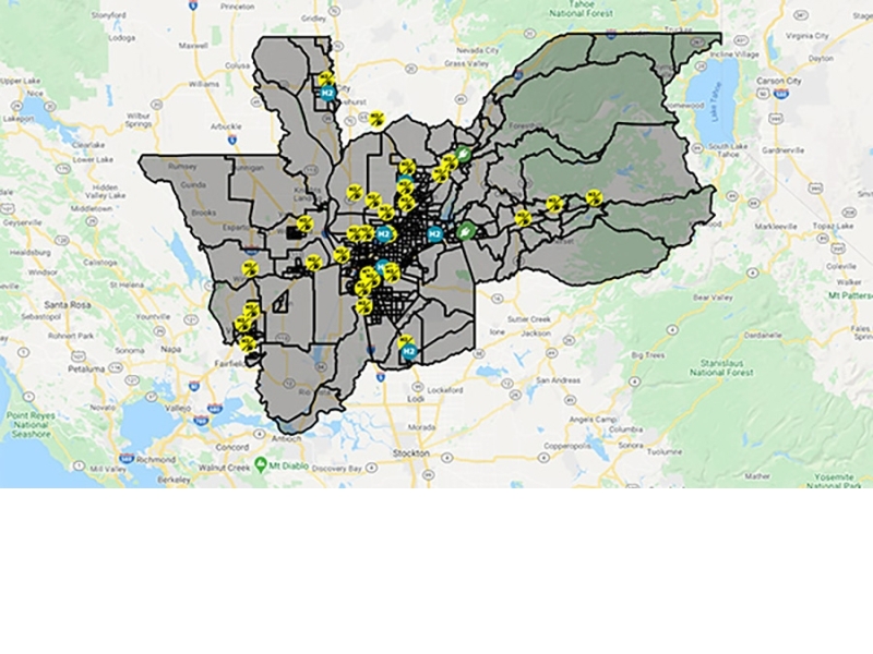 Sacramento Metro AQMD ZEV Fueling Siting Map